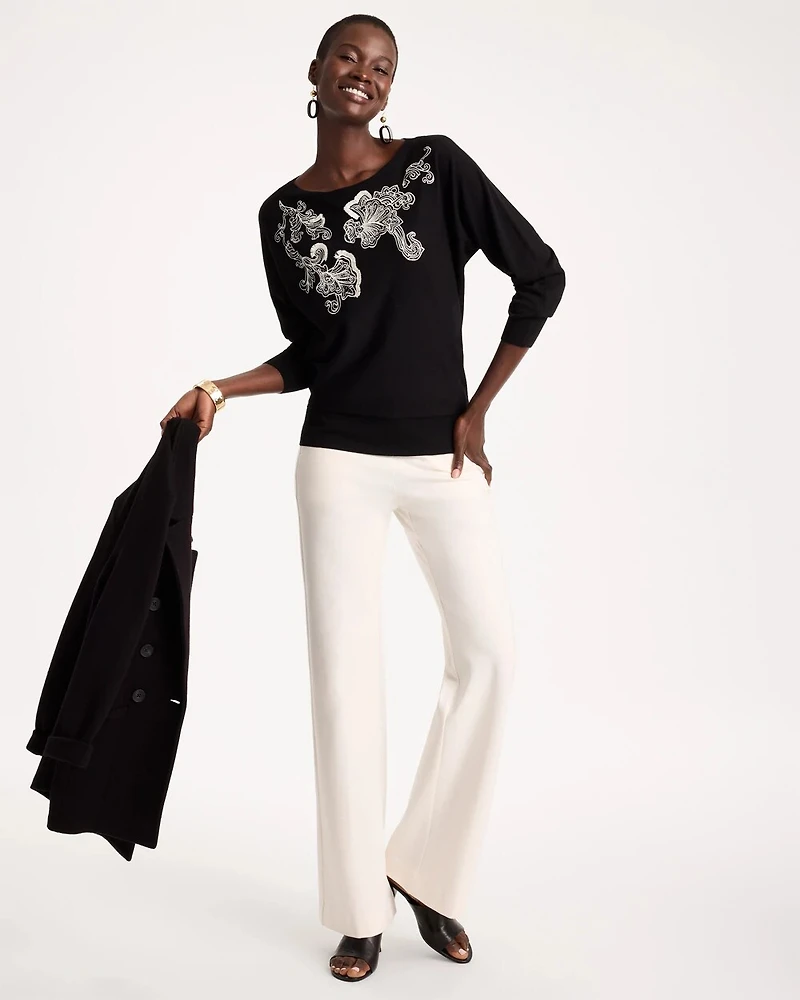 Embroidered Ella Pullover Sweater