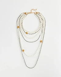 Multi-Strand Faux Pearl Necklace
