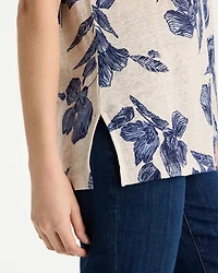 Floral Linen Dolman Tee