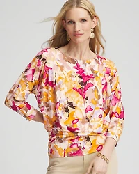 Touch of Cool™ Floral Banded-Hem Top
