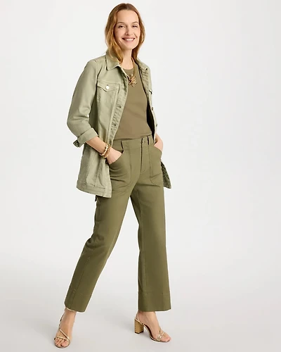 High Hem Straight Crop Pants