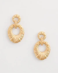 Crinkle Goldtone Doorknocker Earrings