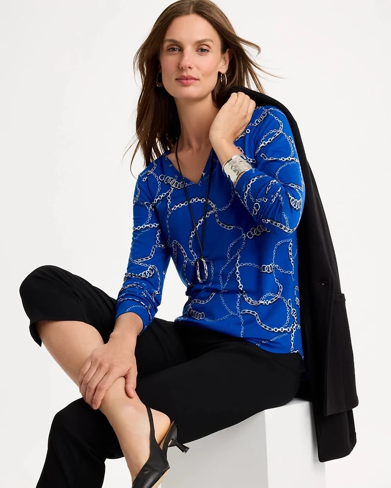 Gilded Touch of Cool™ V-Neck Layering Tee