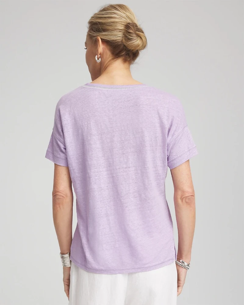Sweater Trim Linen Tee