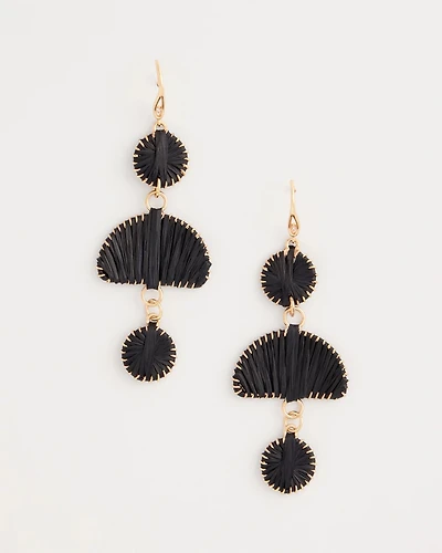 Tiered Raffia Drop Earrings