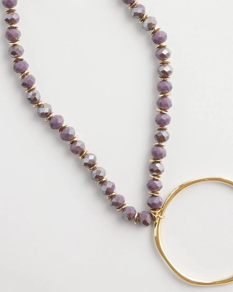 Violet Circle Pendant Necklace