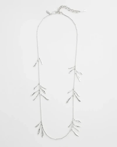 Silver Tone Leaf Necklace
