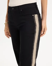 Girlfriend Seam Detail Straight Ankle Jeans