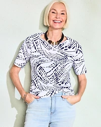 Abstract Pima Elbow Sleeve Tee