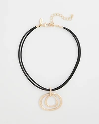 Gold Tone Rings Pendant Necklace