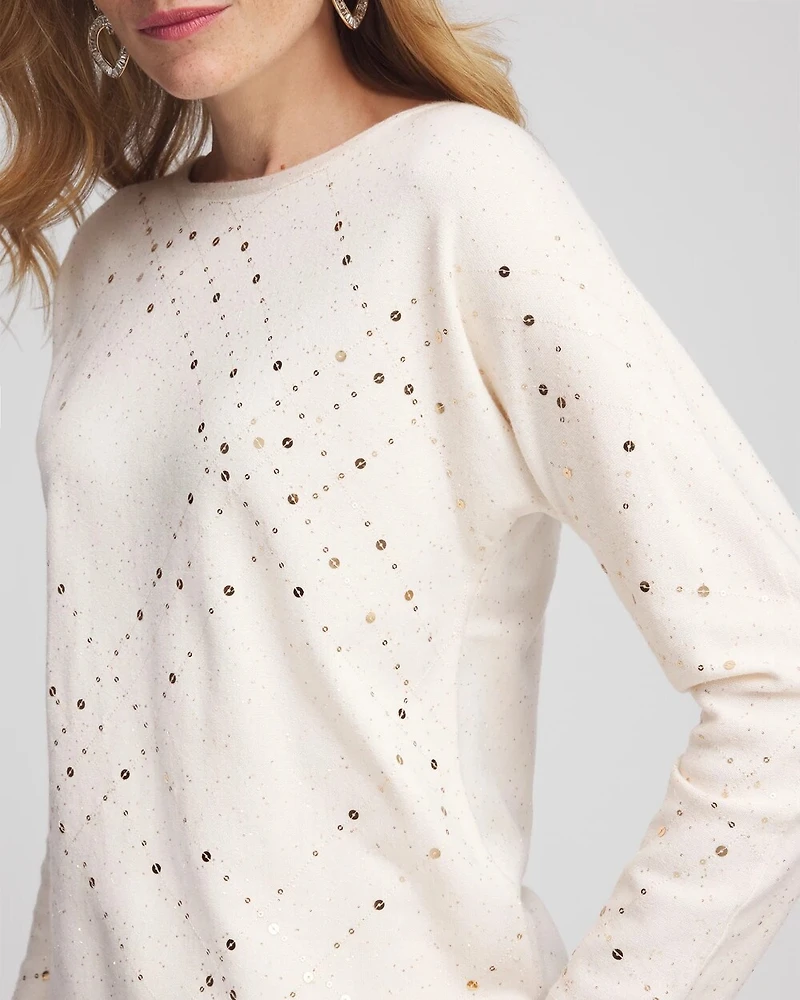 Scattered Sequin Pullover Sweater
