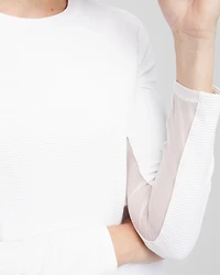 Zenergy® UPF Crew Neck Mesh-Inset Pullover