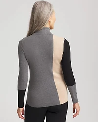 Ella Colorblock Intarsia Turtleneck Sweater