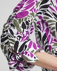 Ruched Sleeve Floral Blouse