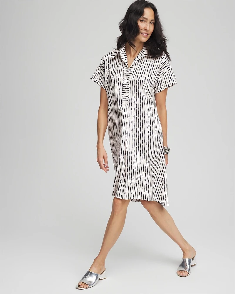 Striped High-Low Popover Dress