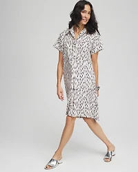 Striped High-Low Popover Dress