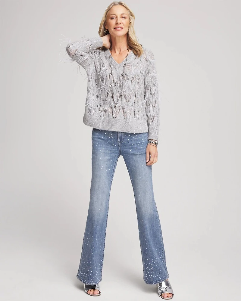 Feathered Pullover Sweater