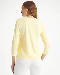 Cotton Stretch 3/4 Sleeve Tee