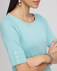 Pima Cotton Bateau-Neck Tee