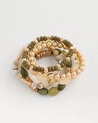 Green Stretch Bangle Set of Five
