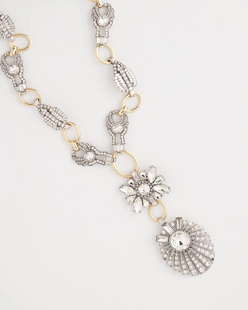 Chico’s Originals Art Deco Crystal Y-Necklace