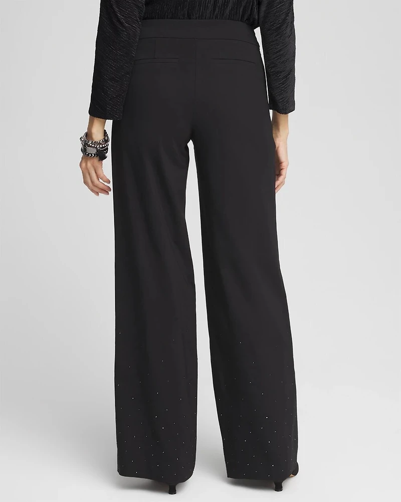 Petite Brigitte Embellished Wide Leg Pants