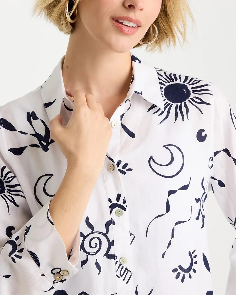 No Iron Linen Beach Shirt