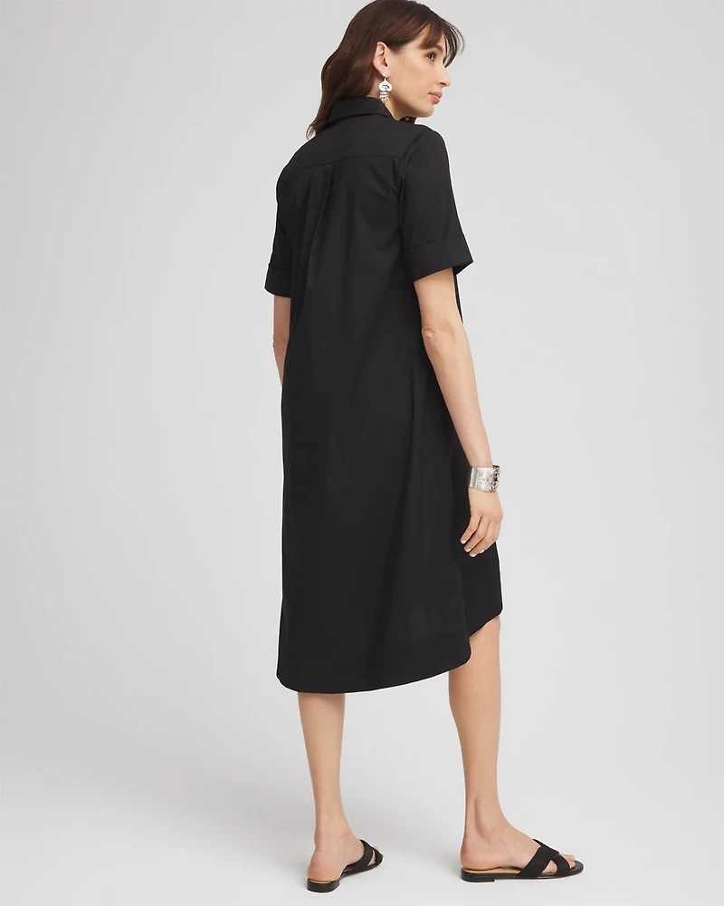 High-Low Hemmed Popover Shirtdress