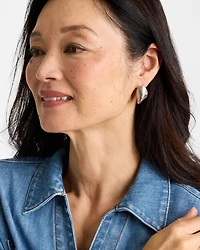 Mixed Metal Shell Earrings