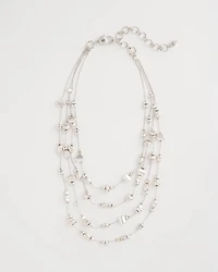 Silvertone Nugget Illusion Necklace