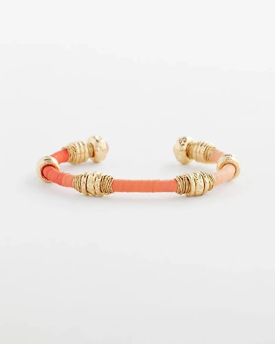 Aventurine Stone Raffia-Wrapped Cuff