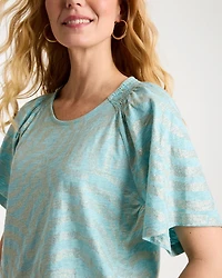 Cotton Foiled Shirred Tee