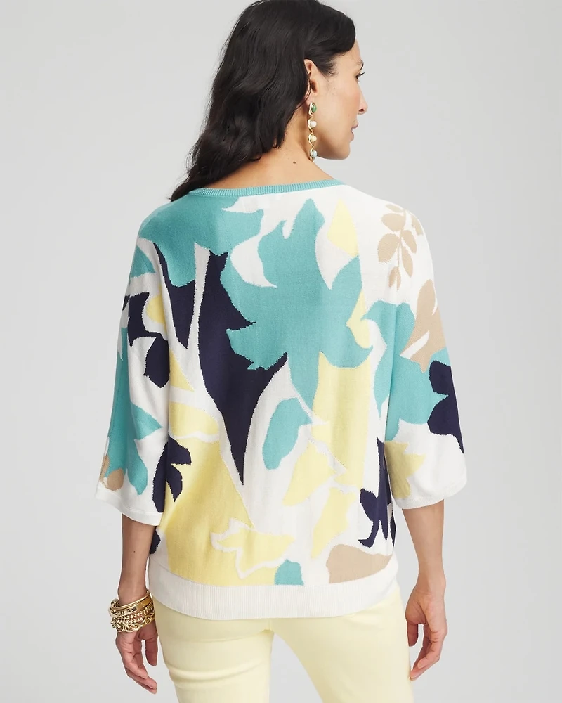 V-Neck Wildflower Intarsia Pullover