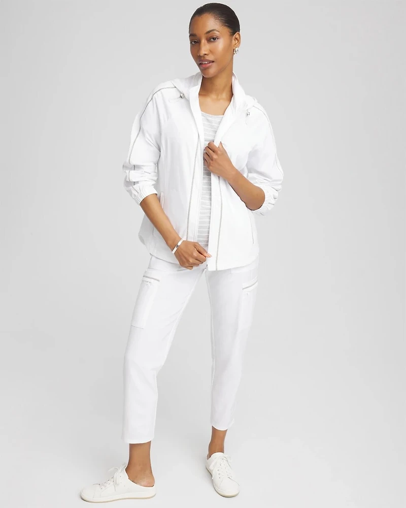 Zenergy® UPF Neema Zip-Front Caviar Trim Jacket