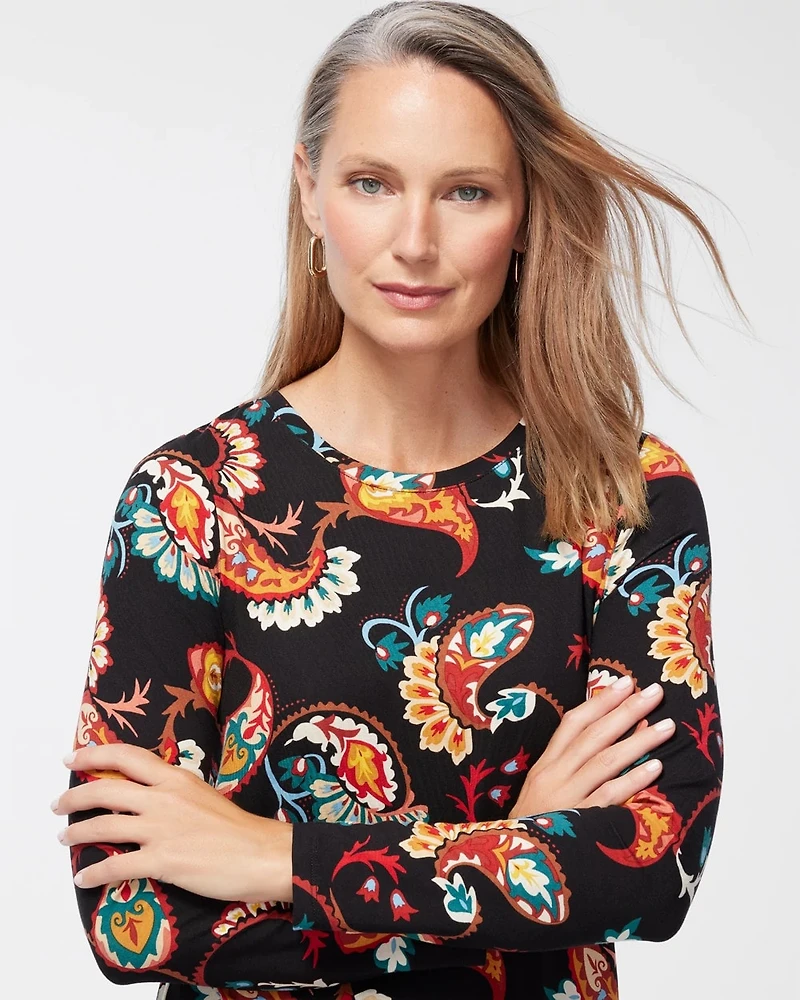 Touch of Cool Multi Paisley Layering Tee