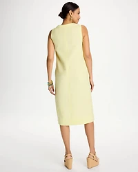 Linen-Cotton Henley Dress