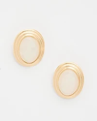 Neutral Cab Clip-On Earrings