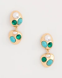 Blue Pearl Cab Drop Earrings