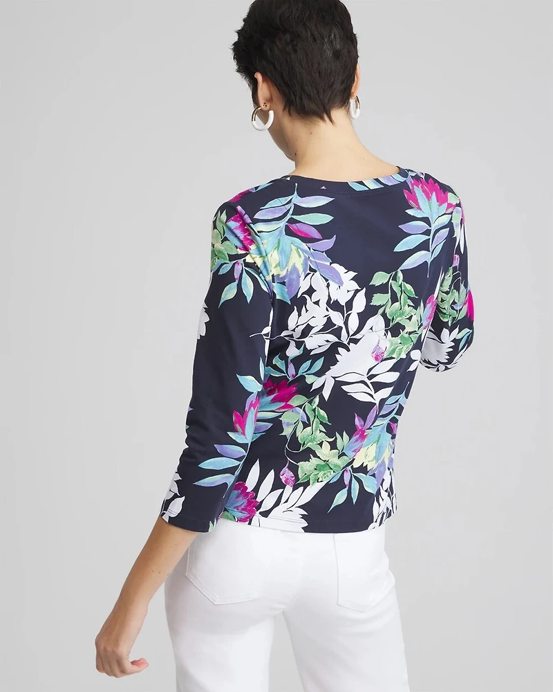Floral 3/4 Sleeve Perfect Tee