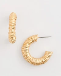 Crinkle Goldtone Hoop Earrings