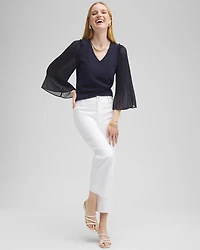 Pleated Billow Sleeve Top