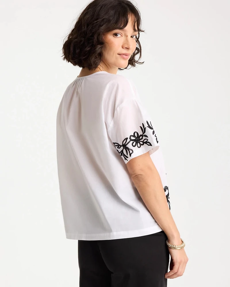 Cotton Voile Applique Blouse