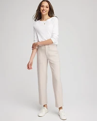 Bi-Stretch Straight Ankle Pants
