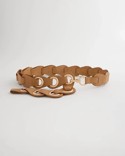 Faux Suede Grommet Belt