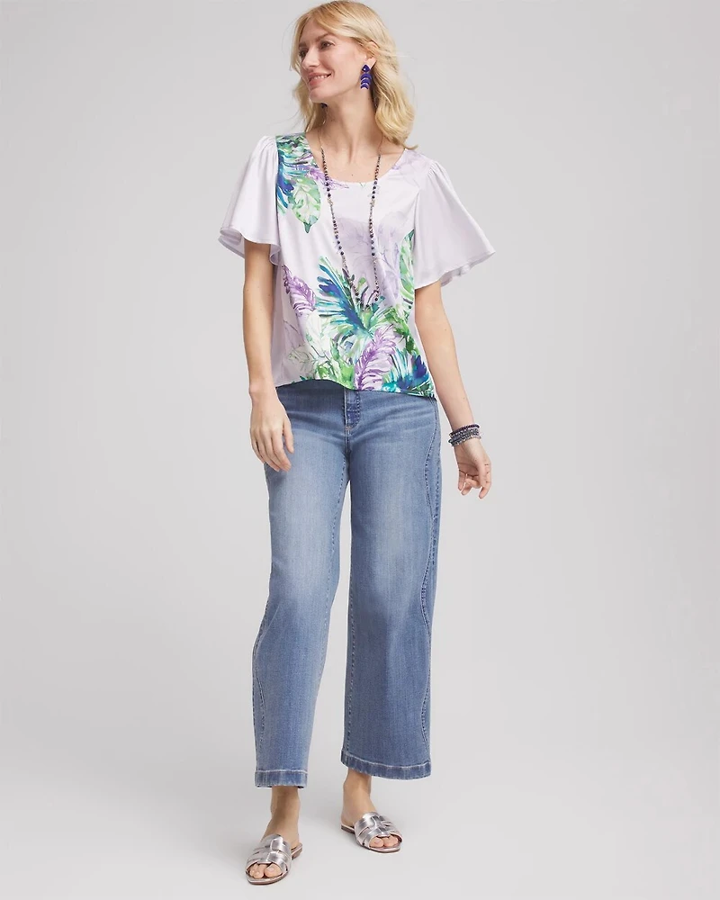 Flutter Sleeve Satin Top