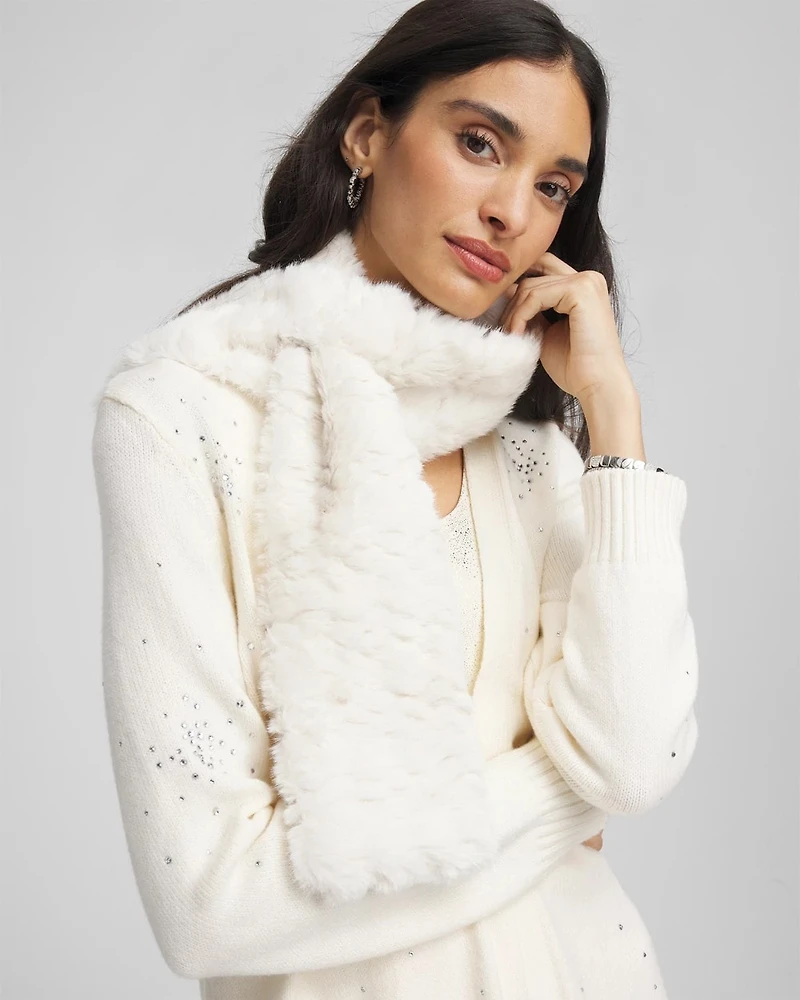 Cream Pull Through Scarf