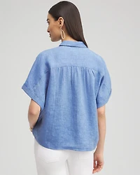 Linen Embroidered Applique Shirt