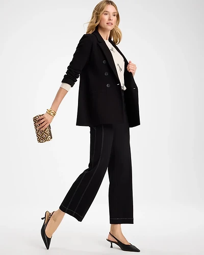 Emme Wide-Leg Ponte Pants