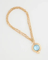 Twice As Nice Aqua Pendant Necklace