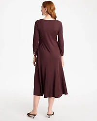 Ponte Cotton Godet Midi Dress